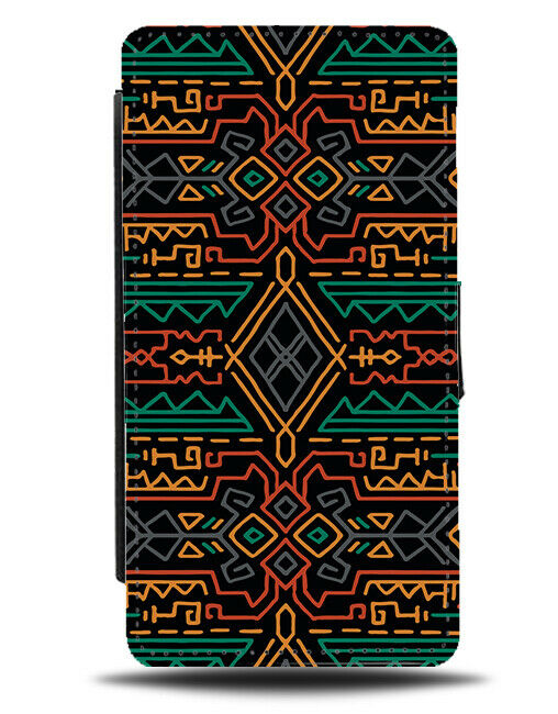 Colourful Ethnic Tribal African Pattern Flip Wallet Case Africa Kenya H653