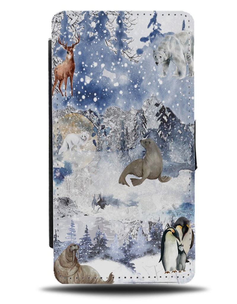 Antarctic Cartoon Animals Flip Wallet Case Animal Antartica Kids Childs DH40