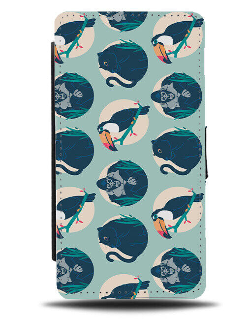 Toucans and Gorillas Flip Wallet Case Toucan Gorilla Bird Monkey Pattern E703