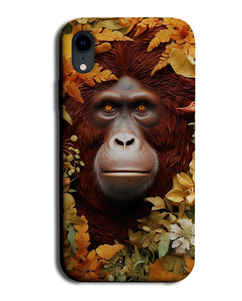Orangutan Orange Eyes Phone Case Cover Orangutans Face Floral Flowers DH13