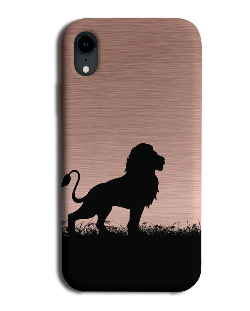 Lion Silhouette Phone Case Cover Lions Rose Gold Coloured i121