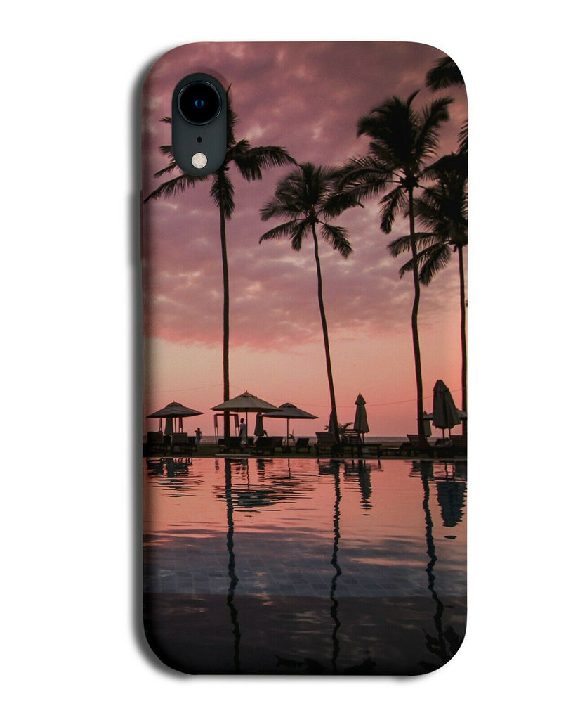 Sunset Palm Tree Shadows In The Water Phone Case Cover Photograph Holiday H254