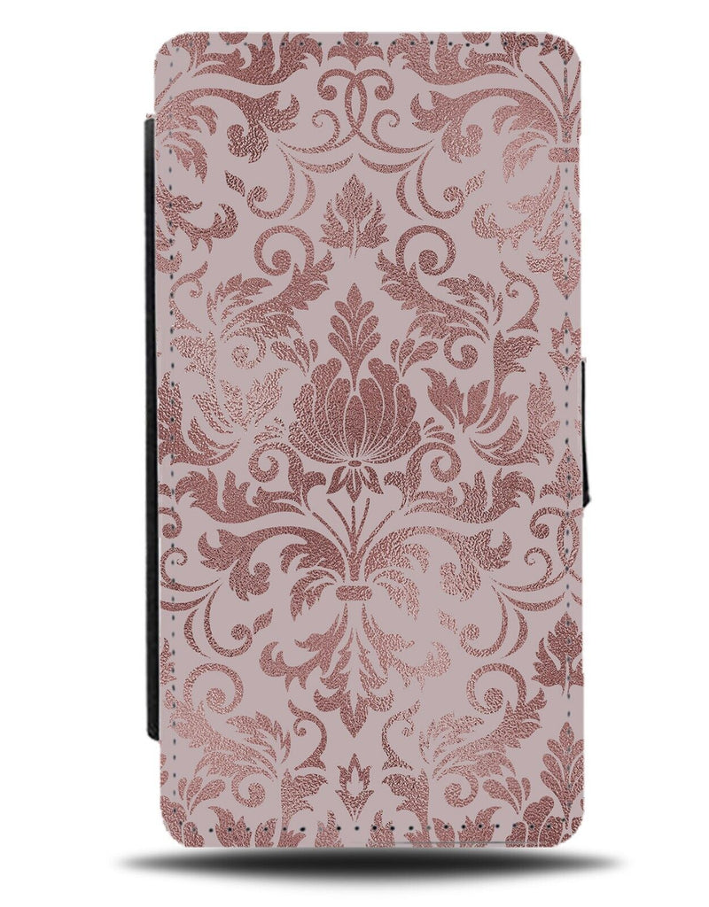 Rose Gold Floral Pattern Flip Wallet Case Flowery Design Flowers Design AZ83