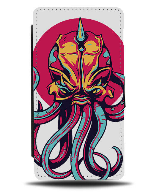 Kraken Warrior Flip Wallet Phone Case Cartoon Octopus Helmet Funny Design E295