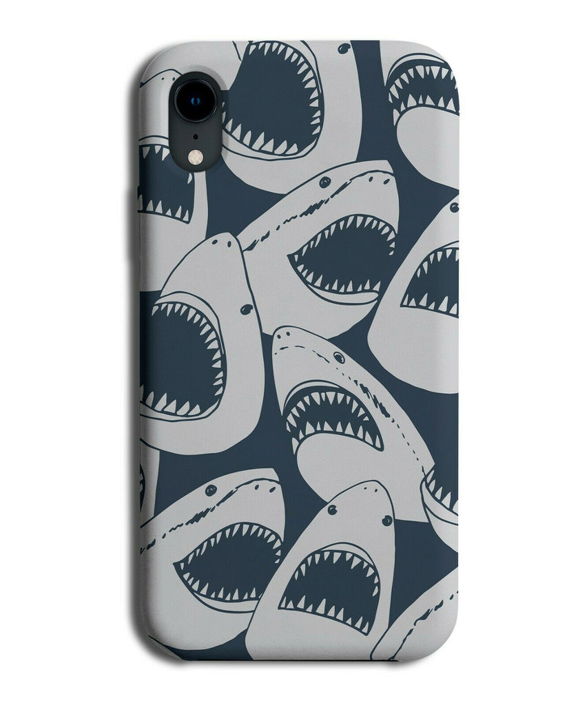 Scary Great White Shark Faces Phone Case Cover Face Jaws Teeth Sharks G117