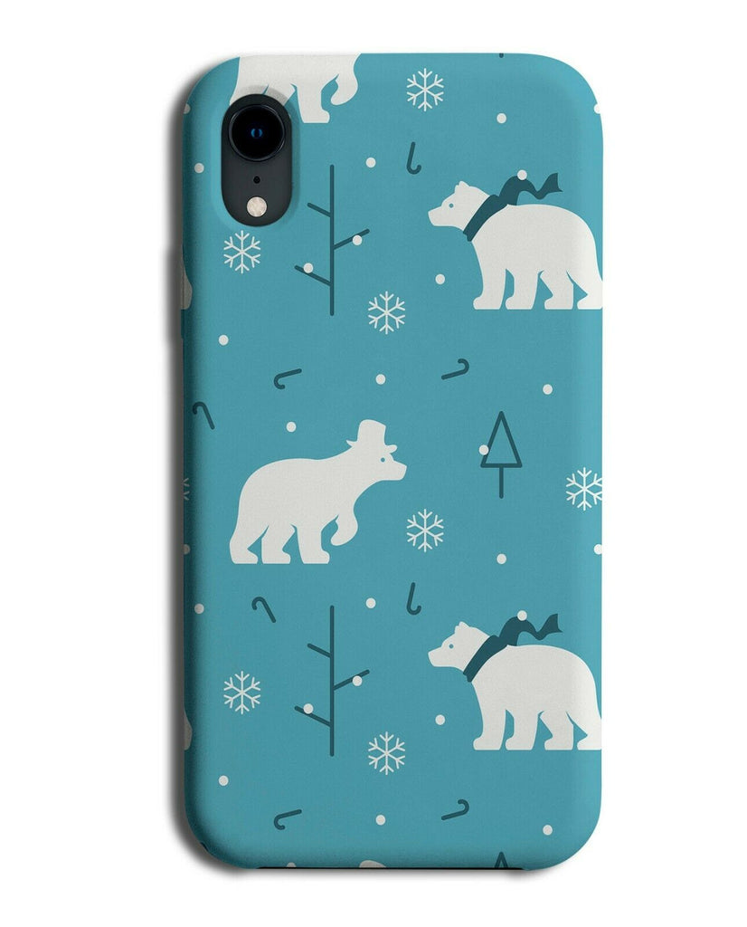 Winter Polar Bear Phone Case Cover Bears Snow Xmas Turquoise Green F203
