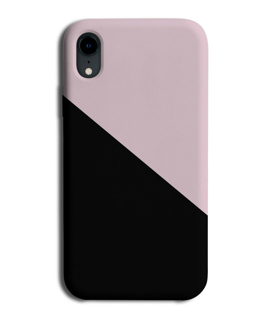 Baby Pink And Black Coloured Phone Case Cover Half and Half Pattern Design i350