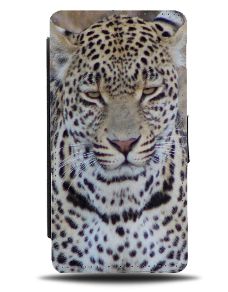 Frowning Leopard Face Flip Wallet Case Sad Sadness Upset Leopards Funny Cat DD11