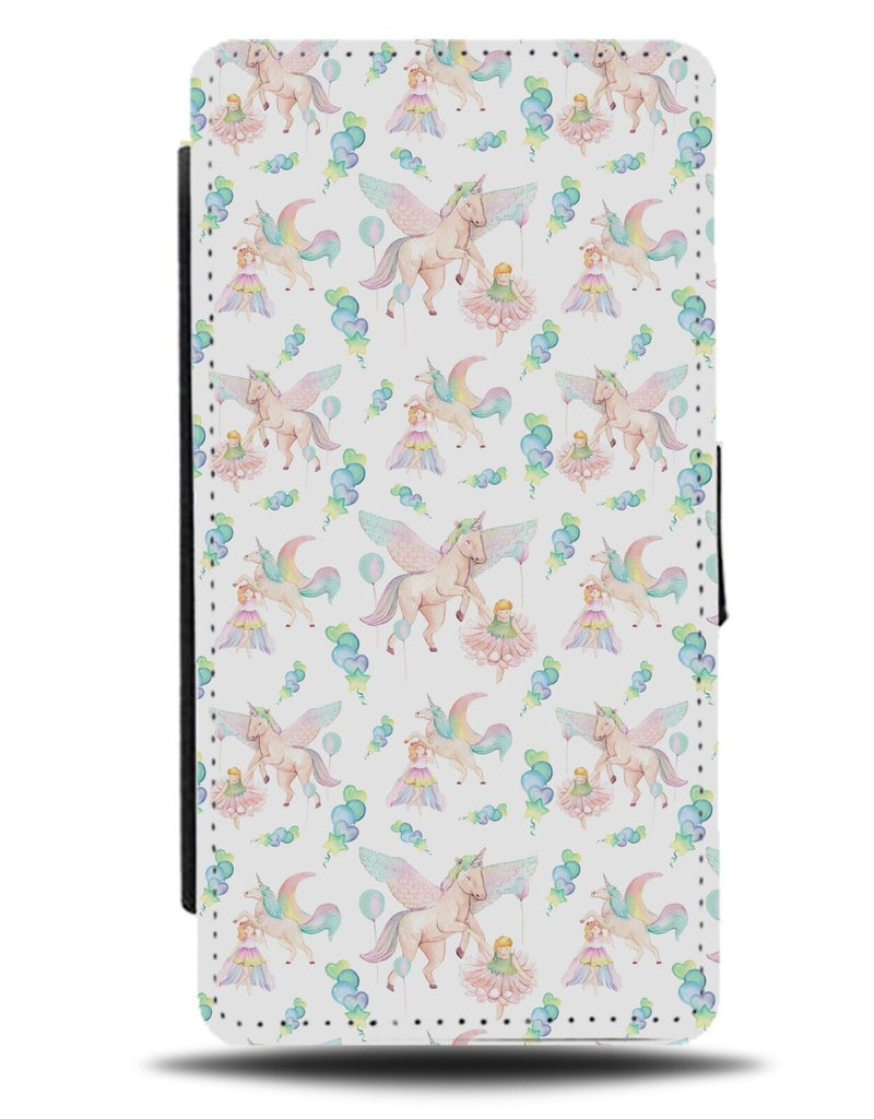 Flying Little Unicorns Flip Wallet Case Unicorn Wings Rainbow Pastel Kids CM90