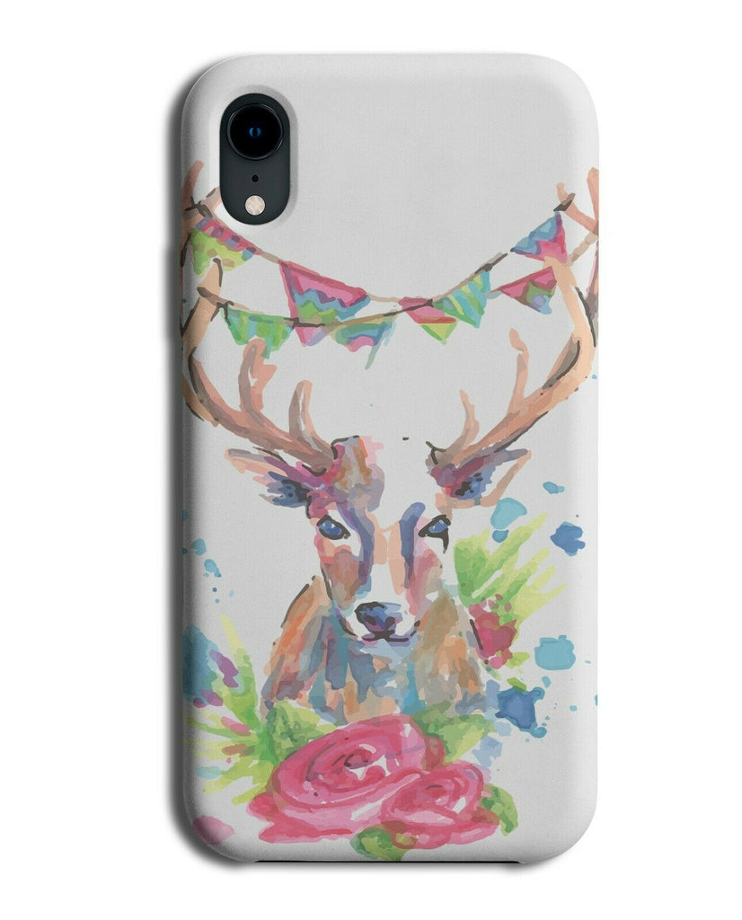 Water Oil Painting Reindeer Phone Case Cover Christmas Art Work Colourful E400