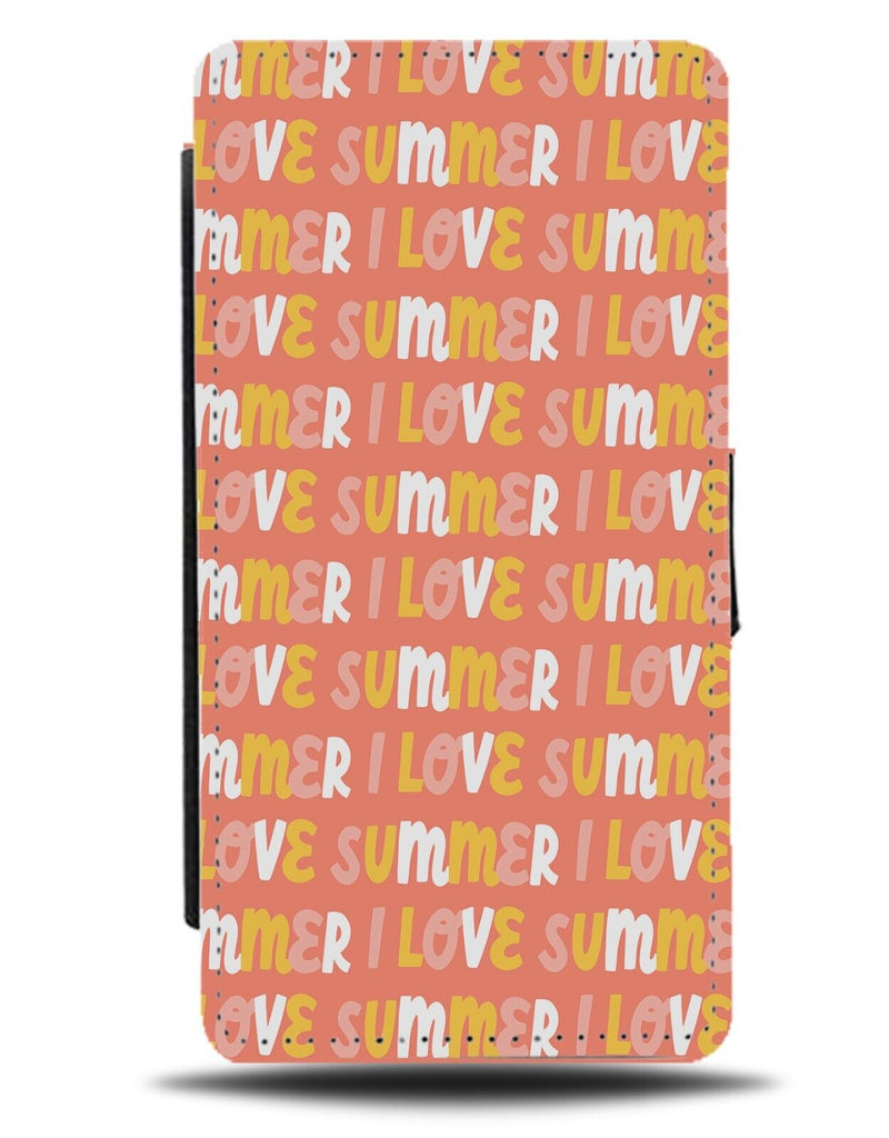 I Love Summer Pattern Flip Wallet Case Word Wording Holidays Sunshine Hot BX63