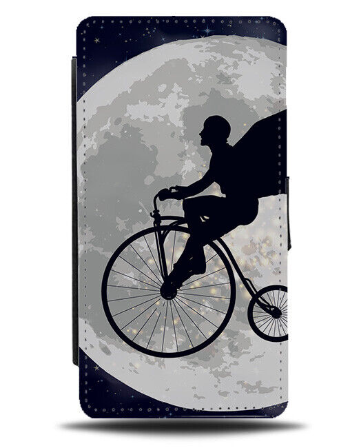 Penny Farthing Bike Silhouette Flip Wallet Case Rider Penny-farthing Moon J045