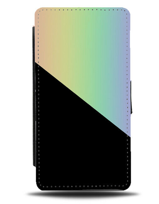 Rainbow Coloured And Black Flip Cover Wallet Phone Case Colourful Kids i402