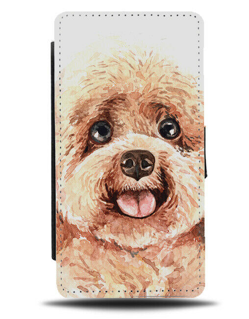 Poodle Flip Wallet Case Dog Oil Painting Artwork Art Face Portrait Drawing K726