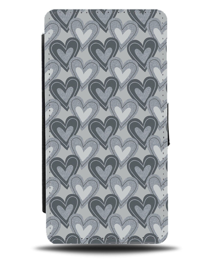 Shades Of Grey Loveheart Flip Wallet Case Valentines Day 50 Love Hearts Sky CE69