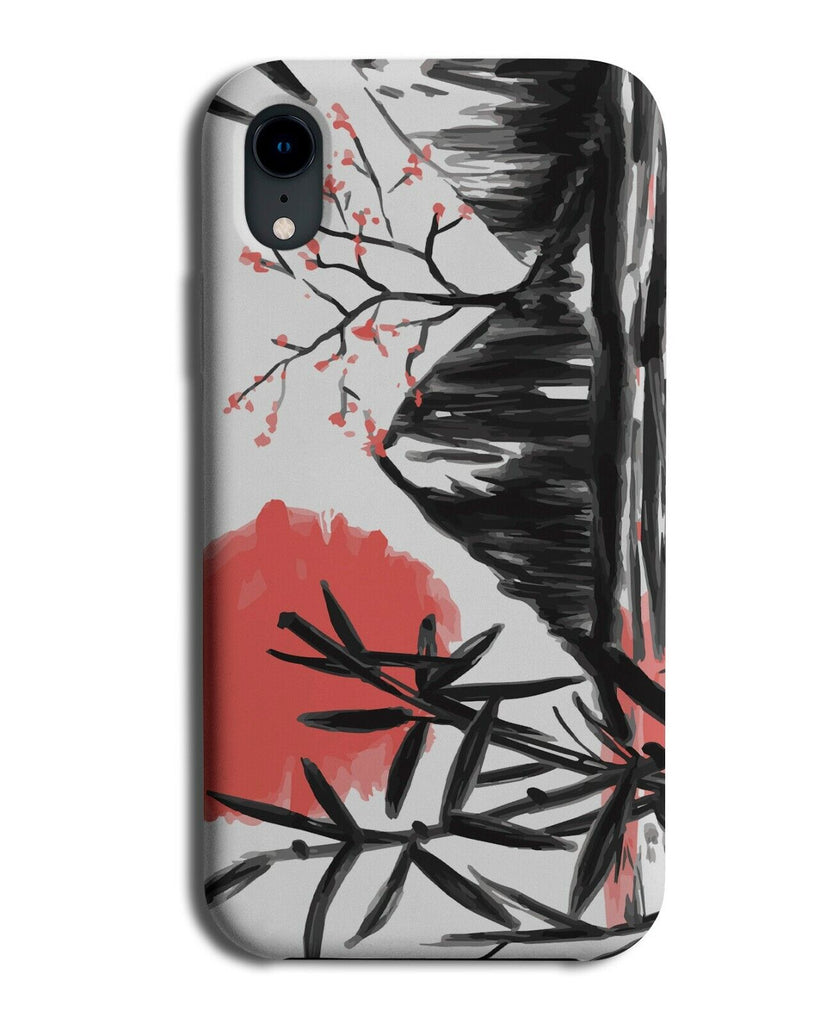 Japanese Mountains and Rising Sun Phone Case Cover Sunset Mountain Japan J636