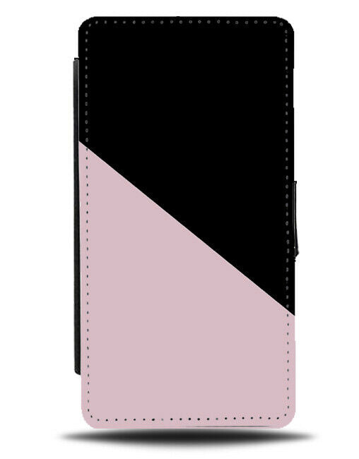 Black & Baby Pink Flip Cover Wallet Phone Case Pitch Dark Mens Shades Light i451