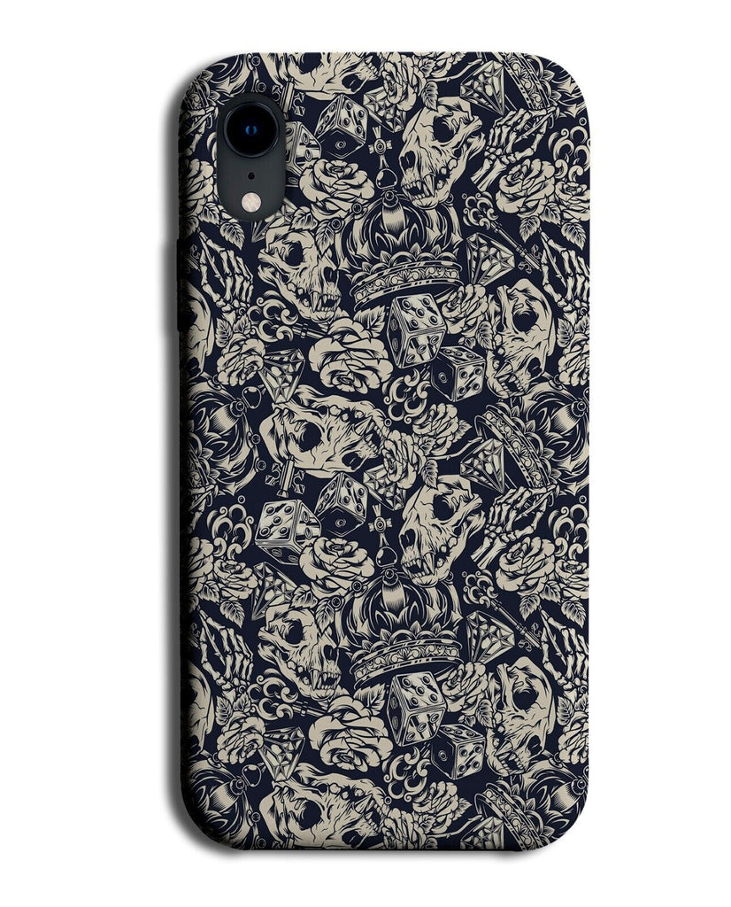 Gothic Skulls and Dices Phone Case Cover Crown King Skull Dinosaurs Horror CP25