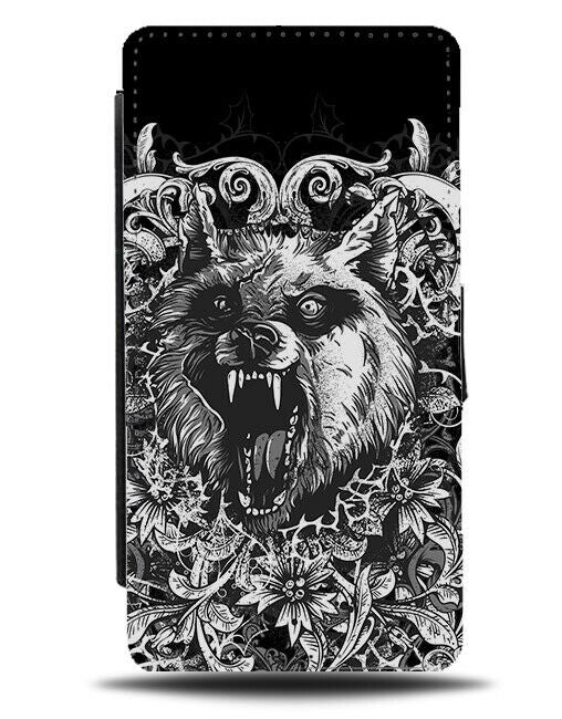 Scary Dark Werewolf Flip Wallet Phone Case Wolf Wolves Fangs Teeth E535