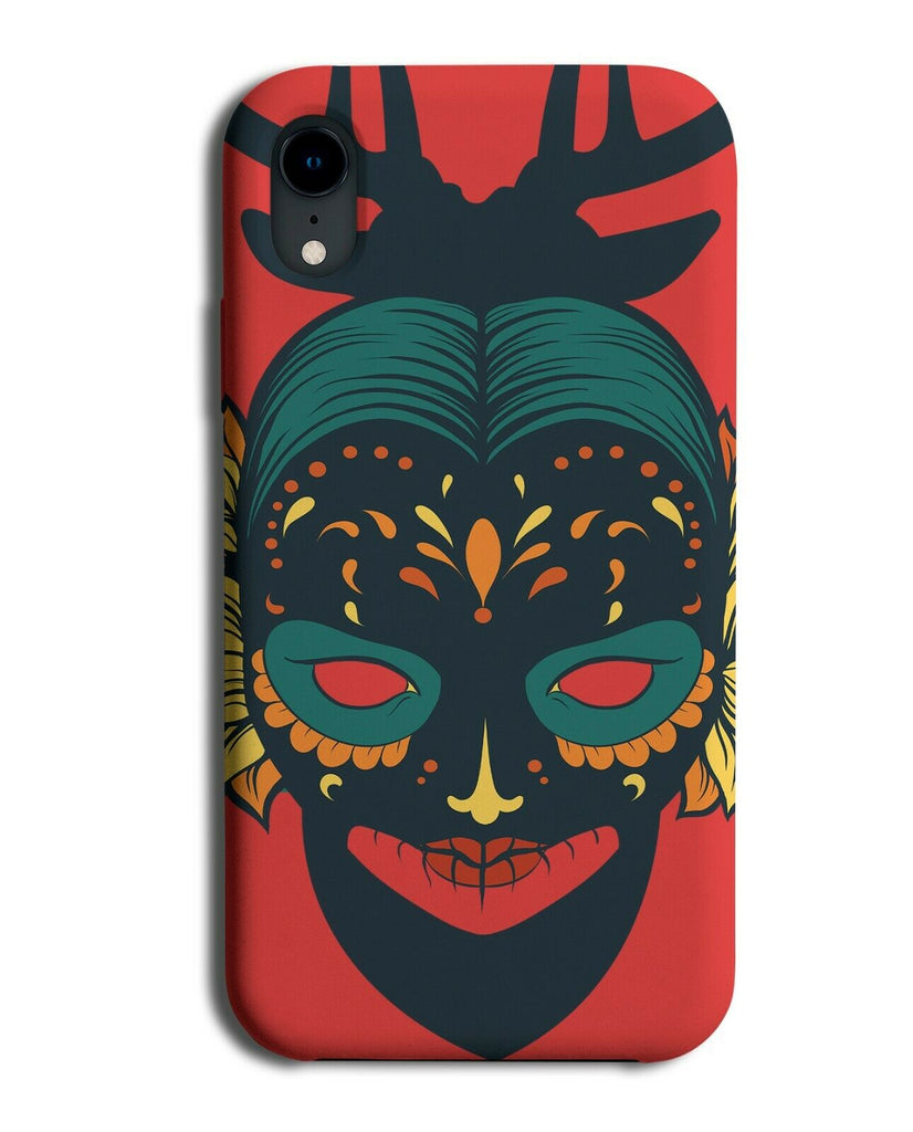 Woman Sugar Skull Devil Phone Case Cover Horns Reindeer Warning Symbol E489