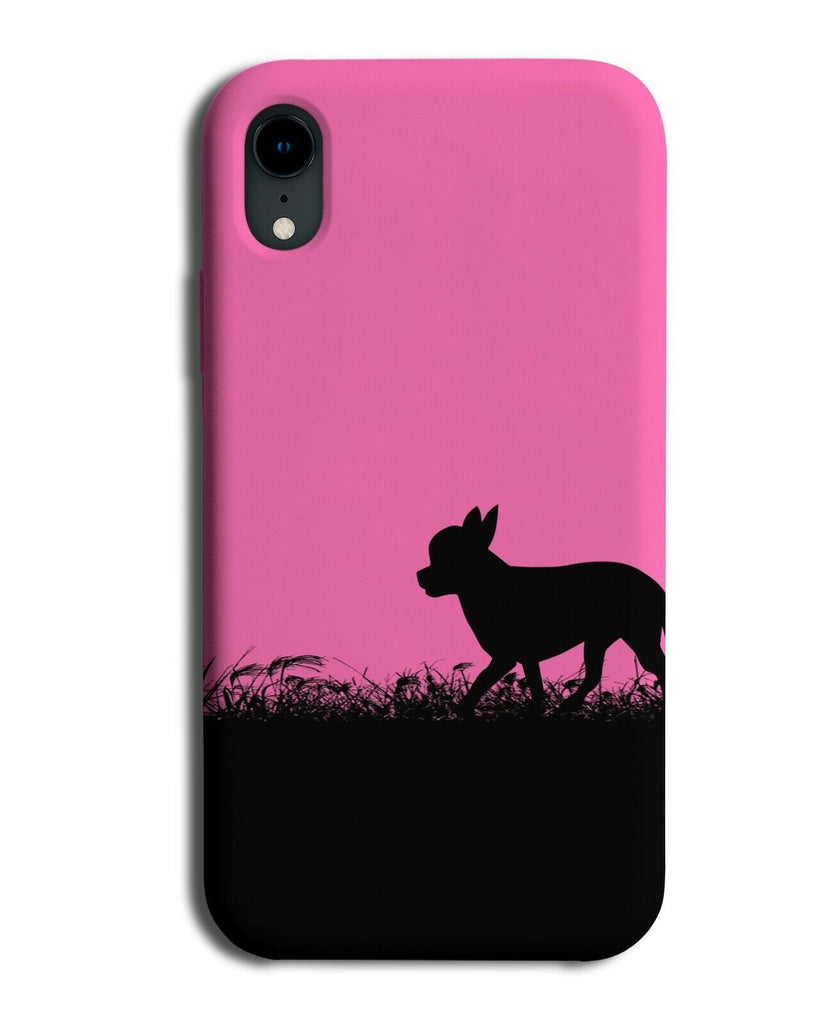 Chihuahua Silhouette Phone Case Cover Chihuahuas Hot Pink Black Coloured I017