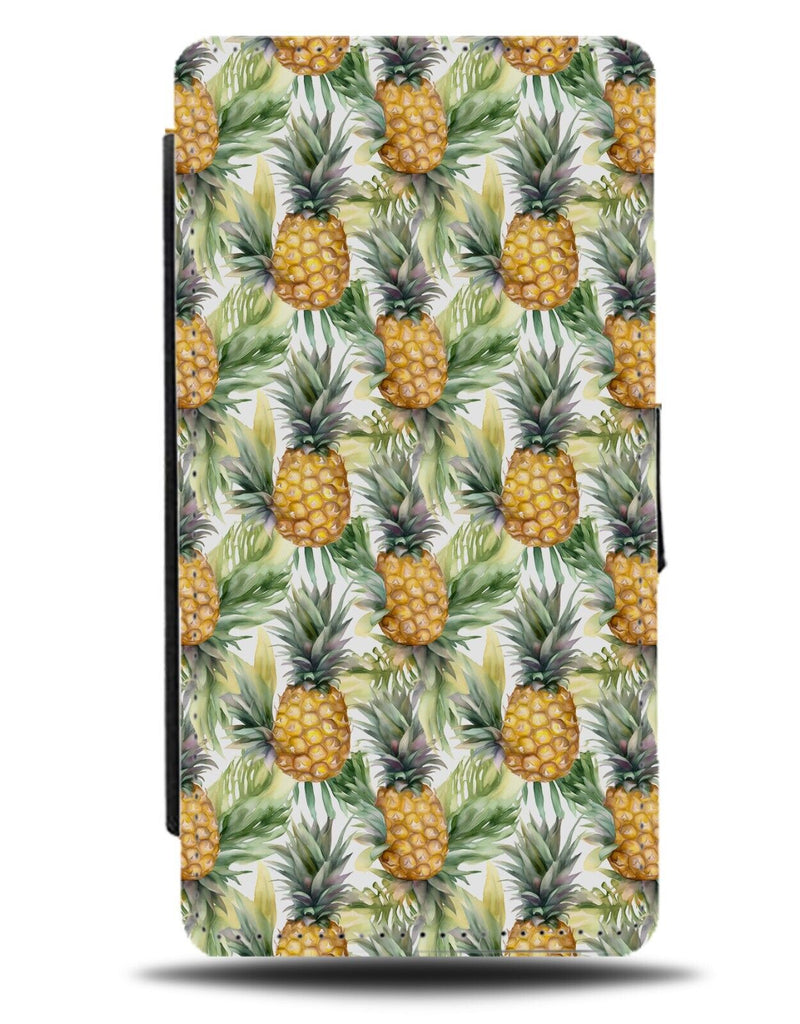 Vintage Pineapples Pattern Flip Wallet Case Pineapple Classic Exotic Fruits CJ30