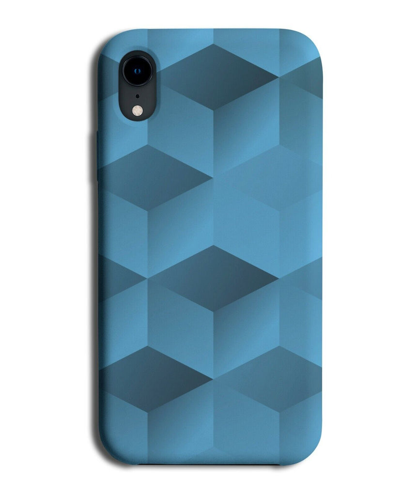 Boys Blue Geometric Phone Case Cover Hexagons Shapes Dark Light Coloured E621