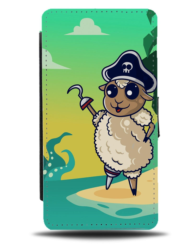 Sheep Pirate Flip Wallet Case Pirates Cartoon Hook For Hand Hat Fancy Dress CN62