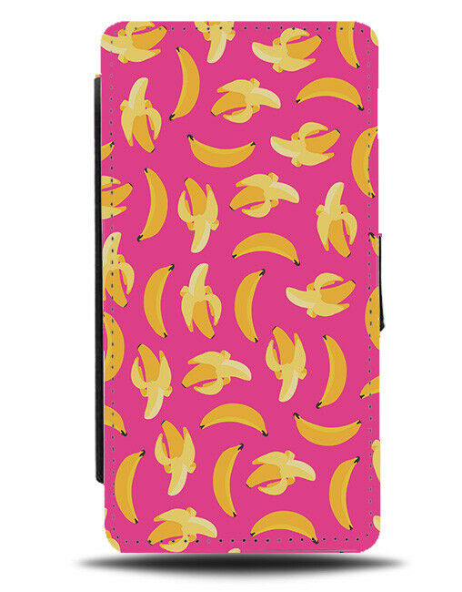 Novelty Retro Bananas Flip Wallet Case Banana Hot Pink Fruit Style Vintage F076