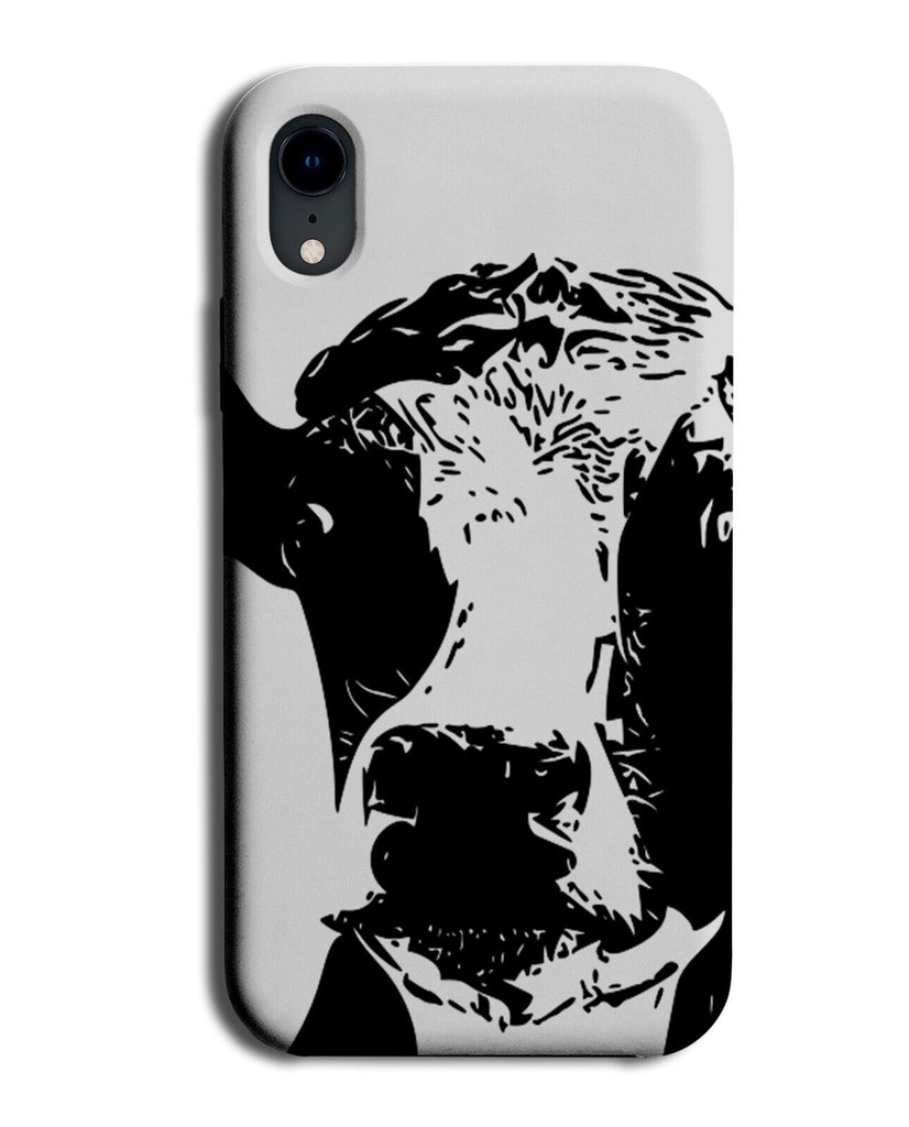 Retro Cow Black and White Phone Case Cover Vintage Dairy Cows Head & Sketch AG56
