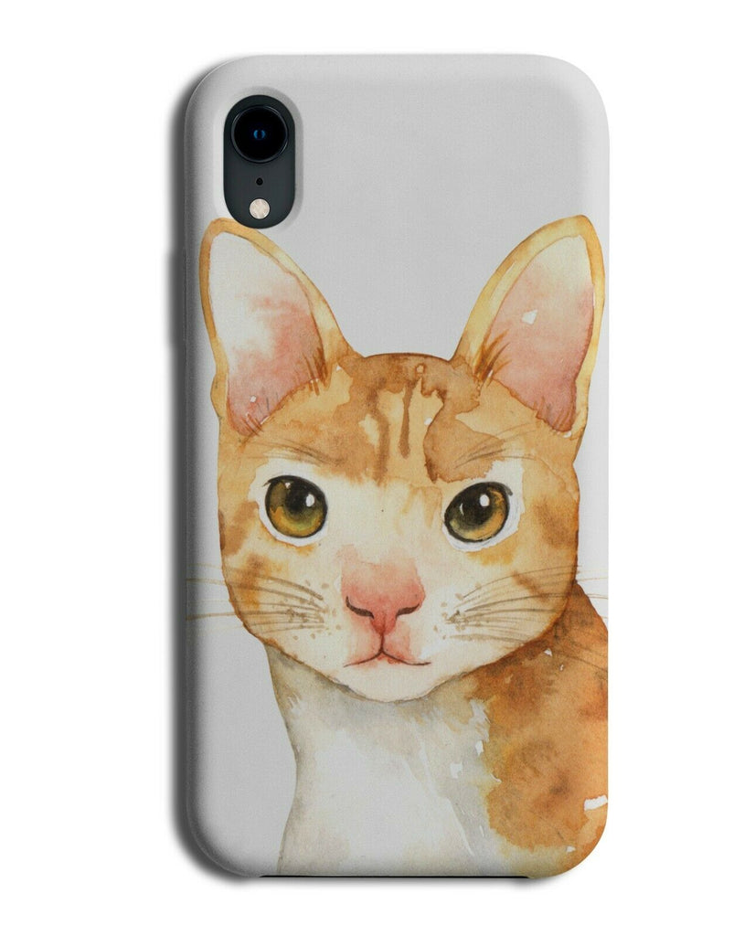 Ginger Cat Watercolour Oil Painting Print Phone Case Cover Kitten Cats H965