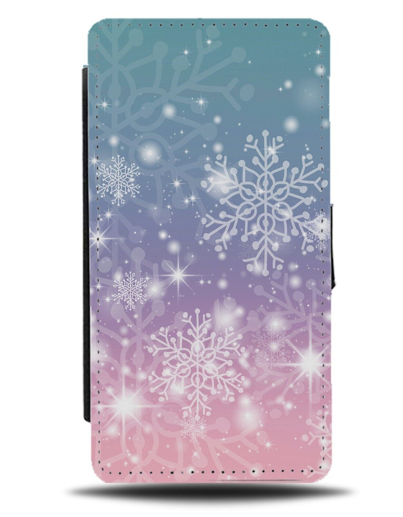 Snowflakes Flip Wallet Case Winter Style Snowflake Shape Christmas Festive CA84
