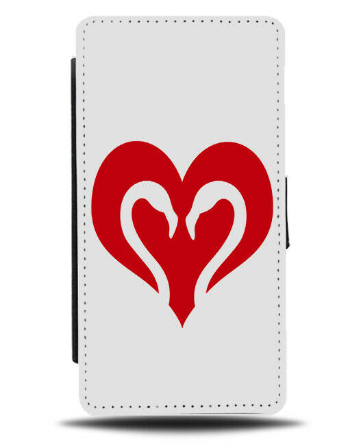 Love Heart Flamingo Shapes Flip Cover Wallet Phone Case Romance Romantic A266