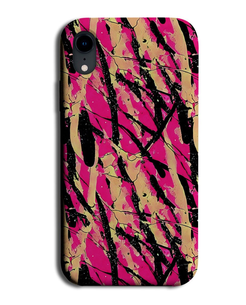 Hot Pink Grunge Style Gold Lined Design Phone Case Cover Colours Punk Emo CF88
