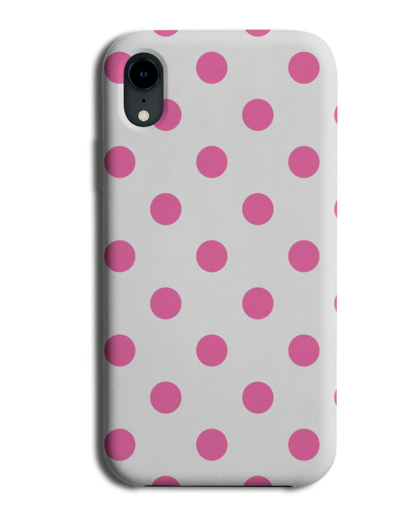 White and Hot Pink Polka Dot Pattern Phone Case Cover Dots Spots Dark i582