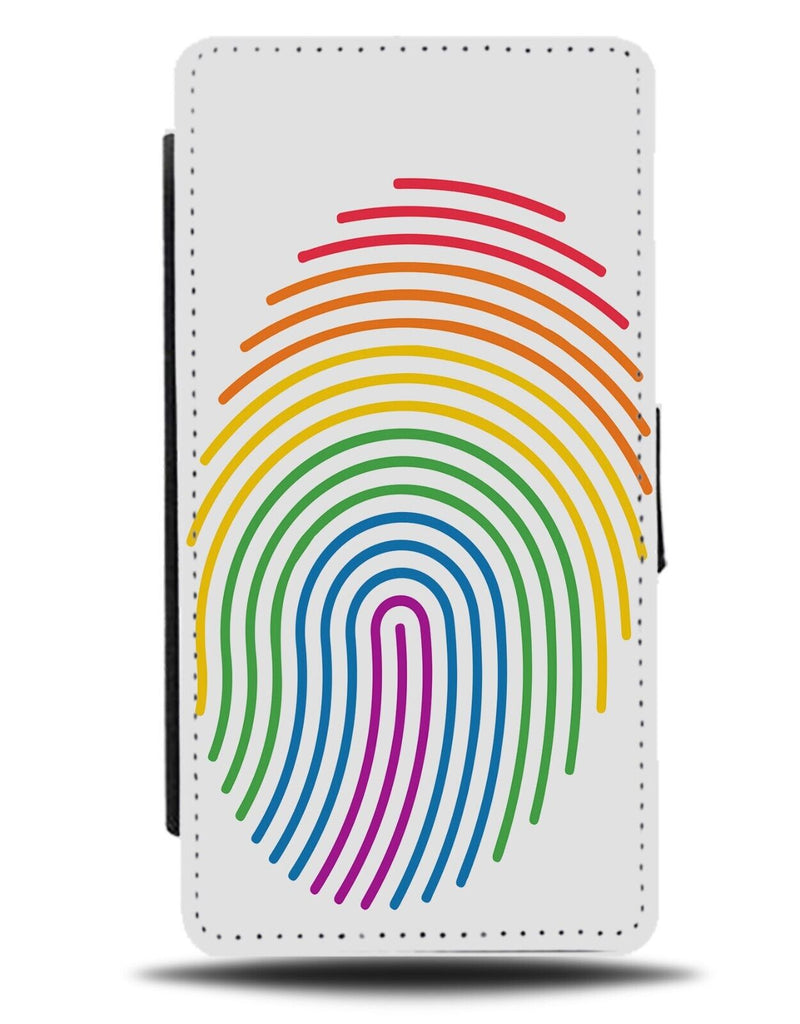 Pride Rainbow Fingerprint Flip Wallet Case Finger Prints Identity Colourful AY96