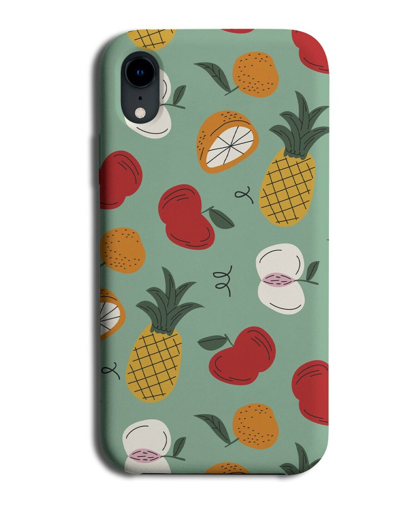 Retro Cartoon Fruit Pattern Phone Case Cover Pineapple Abstract Fruits E596