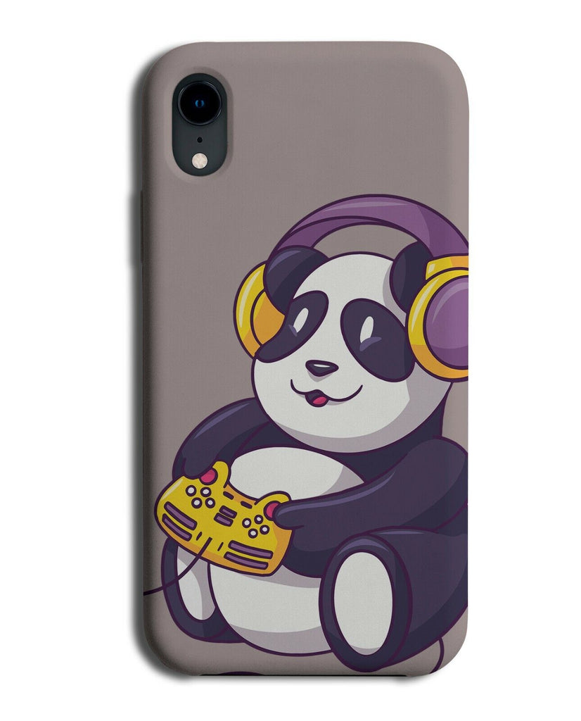 Panda Bear Gaming Cartoon Phone Case Cover Playing Video Games Funny Gift J429