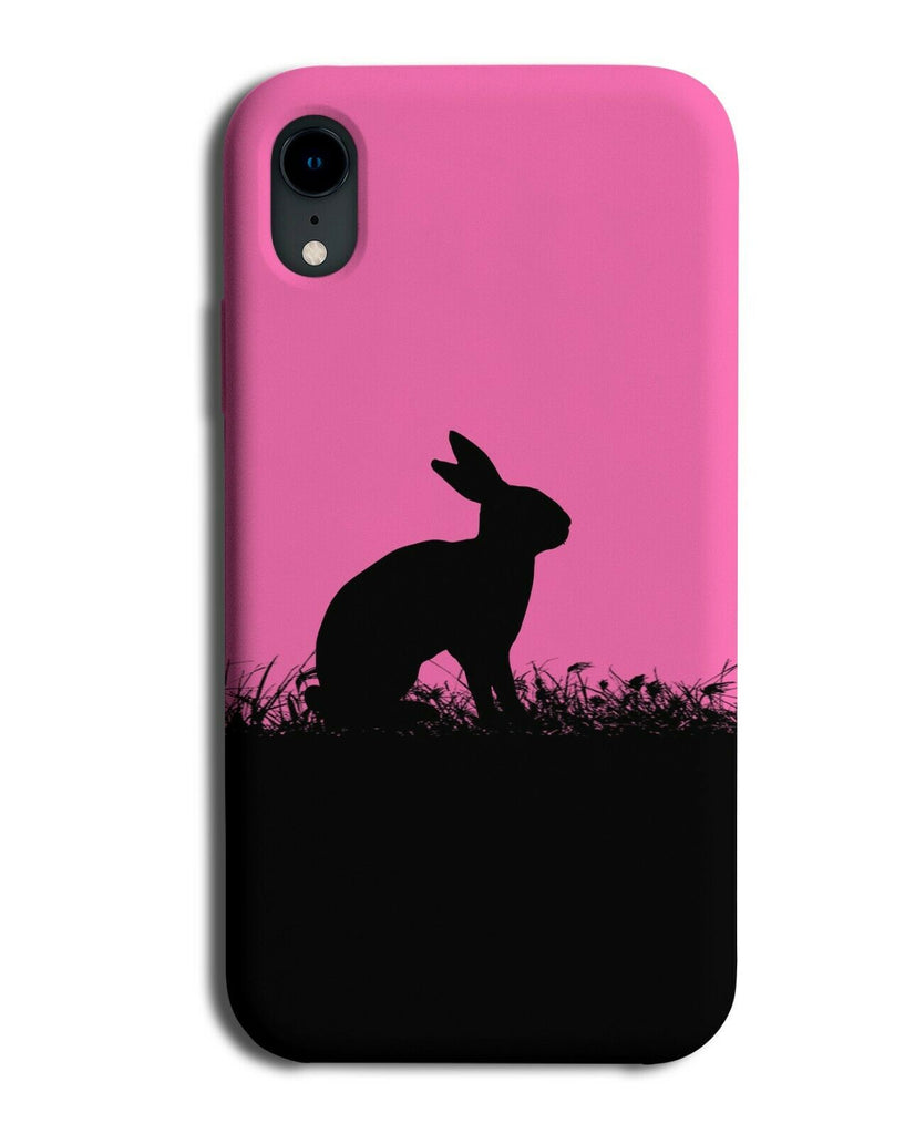 Rabbit Silhouette Phone Case Cover Rabbits Hot Pink Bunny Bunnies I036