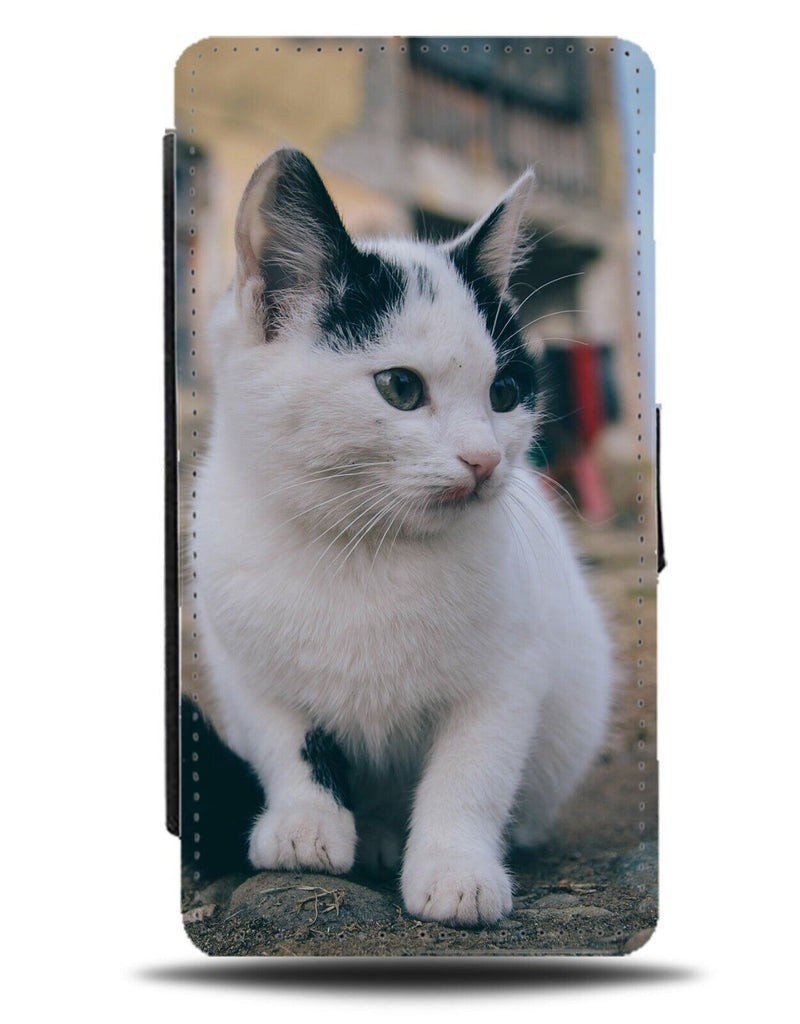 White and Grey Cat Picture Flip Wallet Case Photograph Photo Cats Black BF63