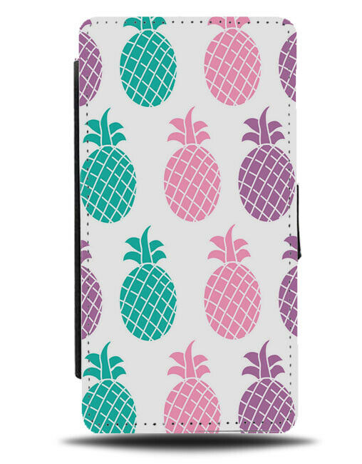Green Pink Purple Pineapples Flip Cover Wallet Phone Case Pineapples Girls B954