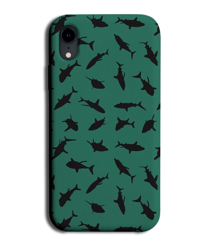 Dark Green Silhouettes Shapes Phone Case Cover Pattern Silhouette Shape BA77