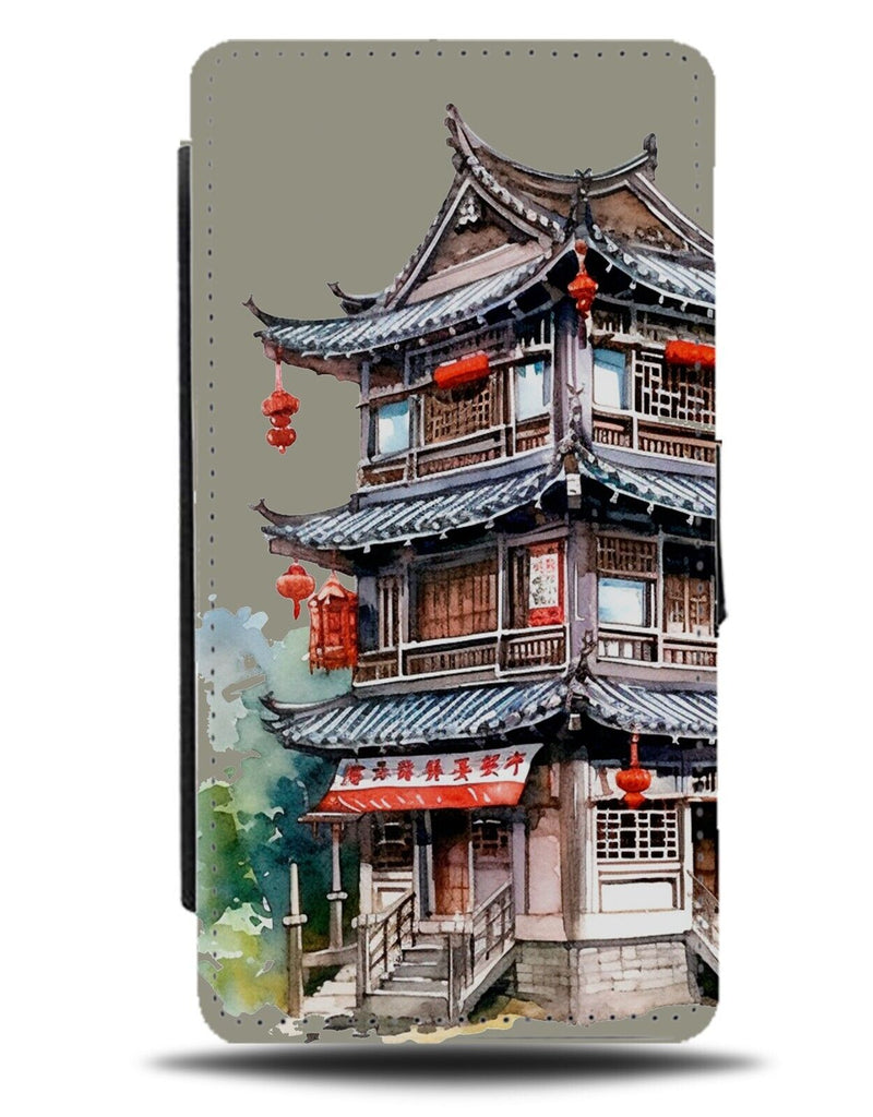 Japanese Architecture Flip Wallet Case Building Chinese China Japan Asian CV24
