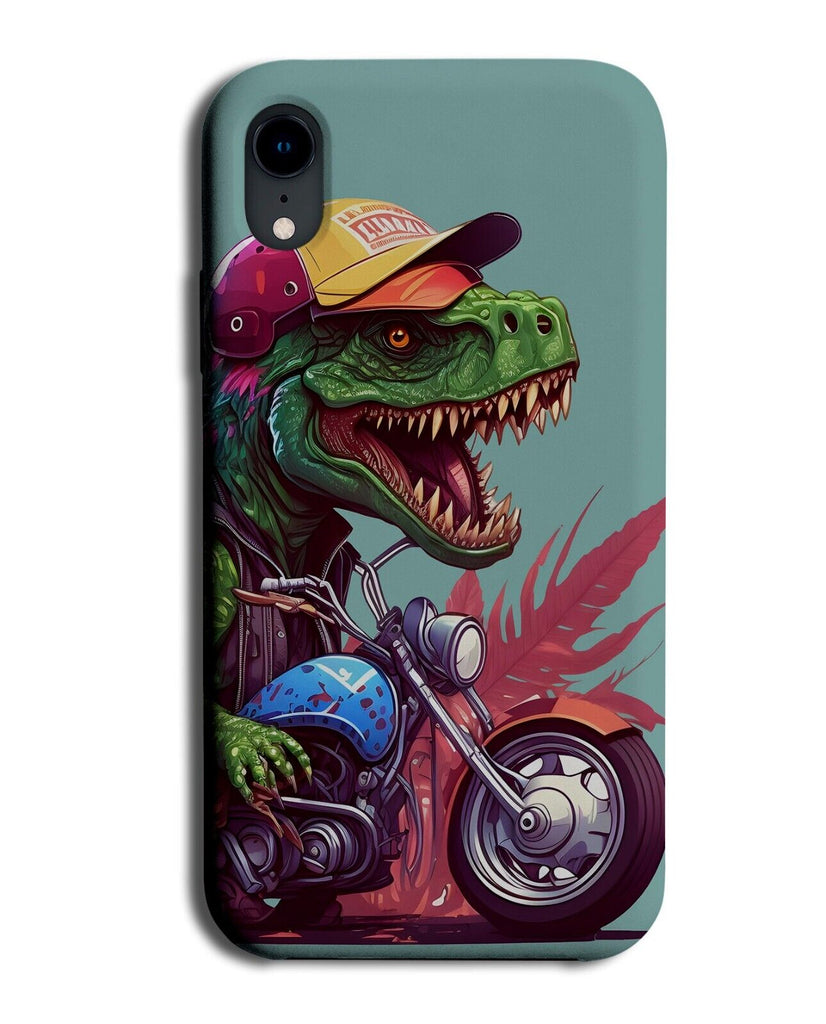 Dinosaur Riding Motorbike Phone Case Cover Motor Bikes Biker Dude Chick AJ58