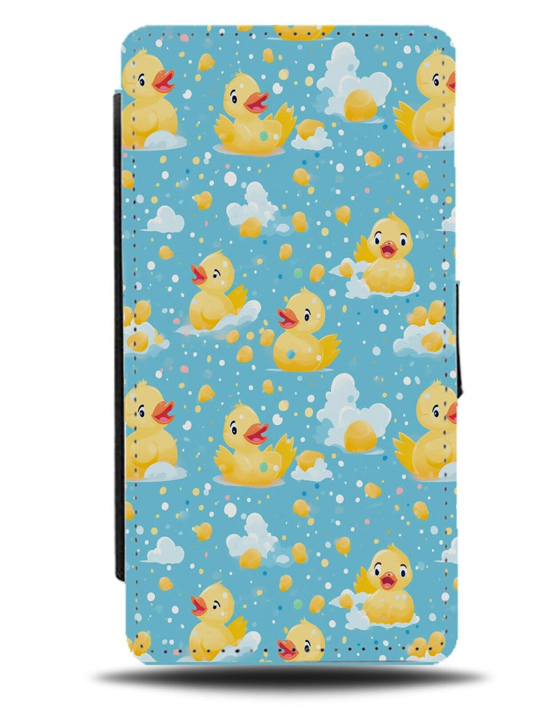 Childrens Rubber Duck Flip Wallet Case Ducks Blue Bath Bubble Bubbles Funny BZ33
