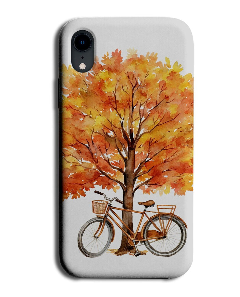 Autumn Tree Phone Case Cover Bike Rider Leaves Orange Bicycle Fall Season BZ92