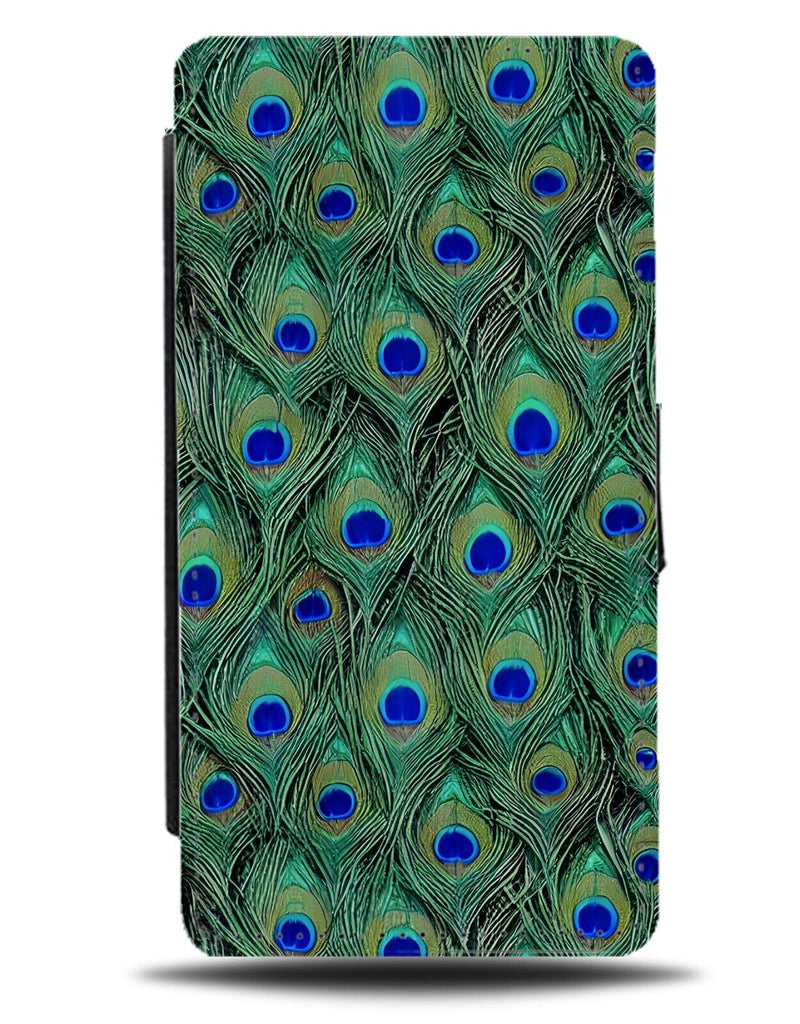 Peacock Feathers Design Pattern Flip Wallet Case Feather Bird Birds Exotic CI80