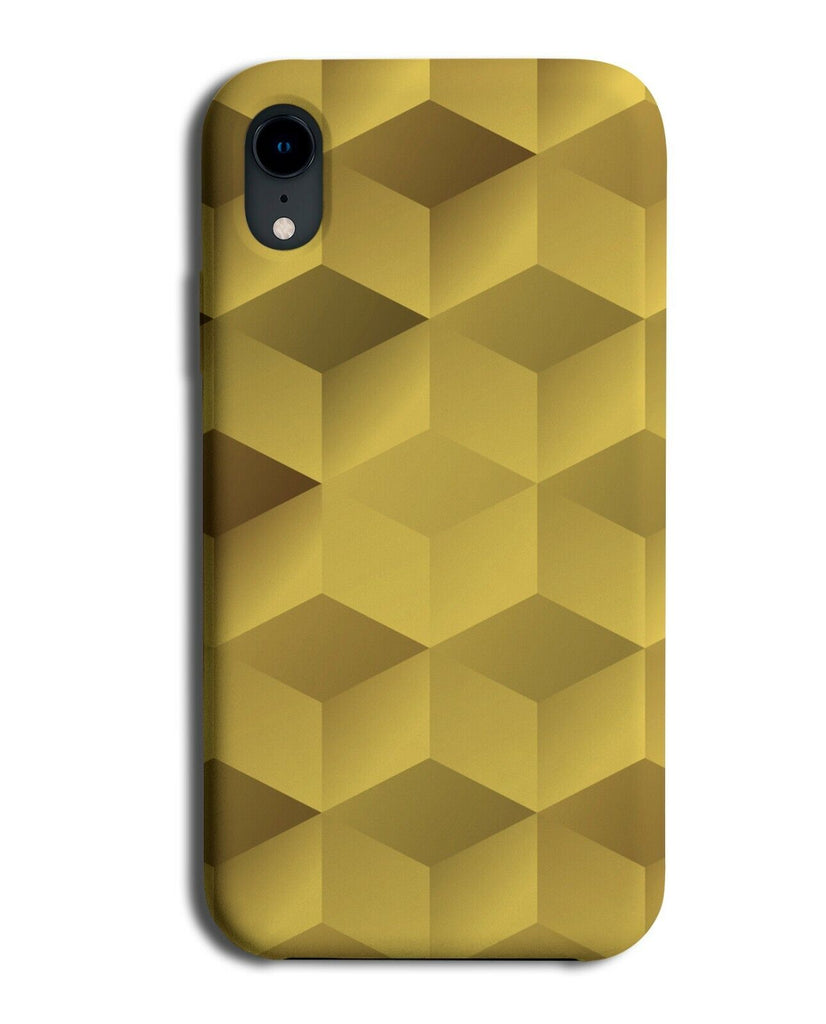 Light Gold Coloured Geometric Cubes Phone Case Cover Print Pattern Design E621