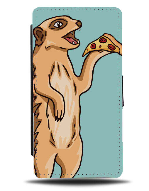 Meerkat Eating Pizza Slice Flip Wallet Case Meerkats Slices Pizzas Fat J733