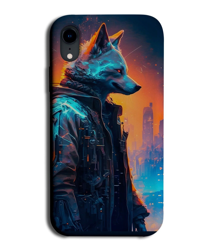 Cyberpunk Wolf In Hoody Phone Case Cover Wolves Cyber Punk Artwork Art Cool CW46
